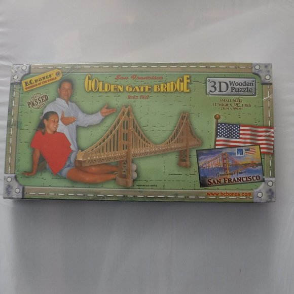 B.C. Bones Other - B.C. Bones 3D Wooden Puzzle Golden Gate Bridge